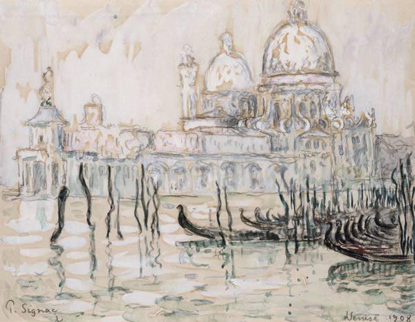 Venice or, The Gondolas, 1908 (black chalk and w/c on paper)