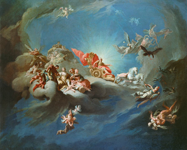 The Apotheosis of the Emperor Charles VI (1685-1740) in the guise of Apollo van Paul Troger