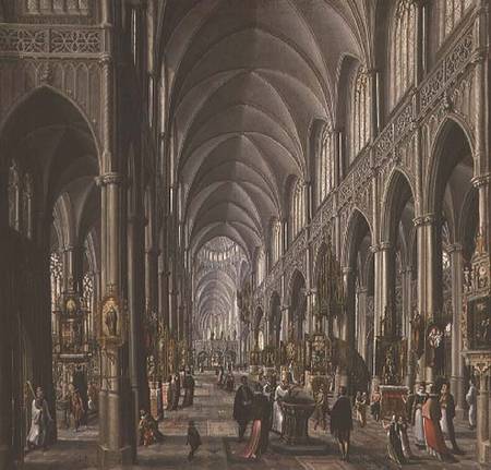 Interior of a Gothic Church van Paul Vredeman de Vries