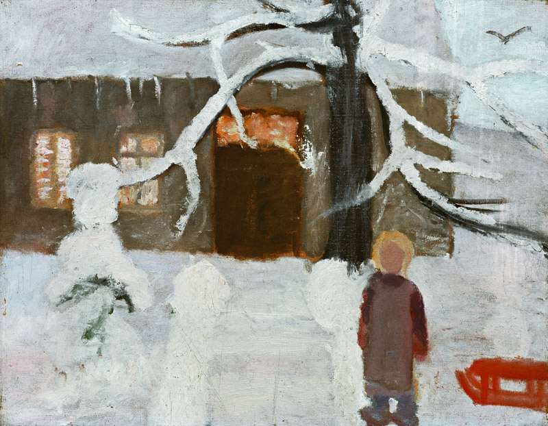 Boy in the snow van Paula Modersohn-Becker