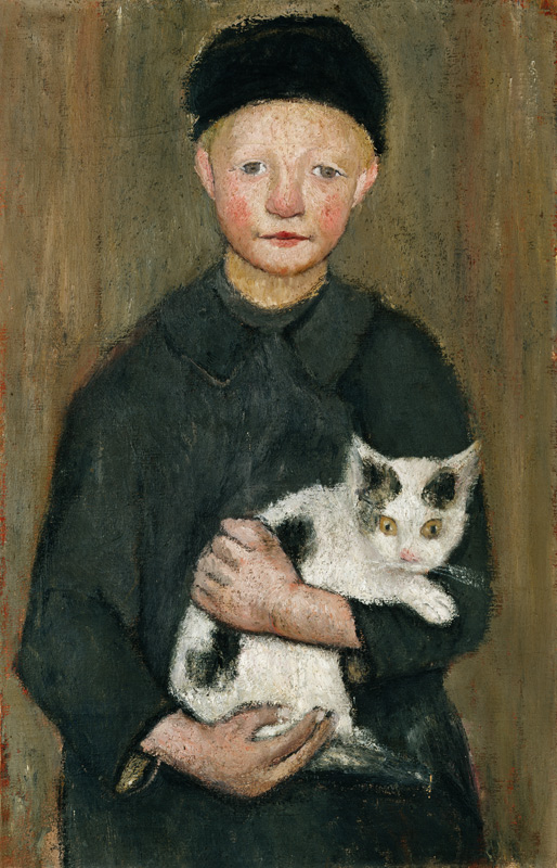 Jongen met kat van Paula Modersohn-Becker