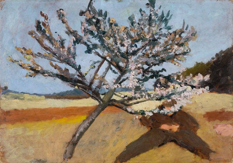 Man lying beneath a Blossoming Tree van Paula Modersohn-Becker
