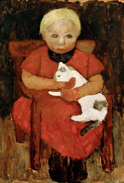 Child with cat van Paula Modersohn-Becker