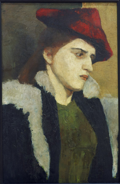 Woman w.Red Hat van Paula Modersohn-Becker