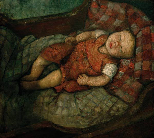 Schlafendes Kind van Paula Modersohn-Becker