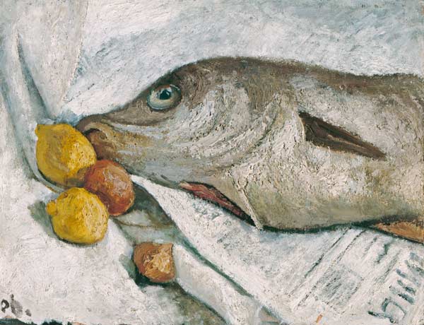 Stillleben mit Fisch van Paula Modersohn-Becker