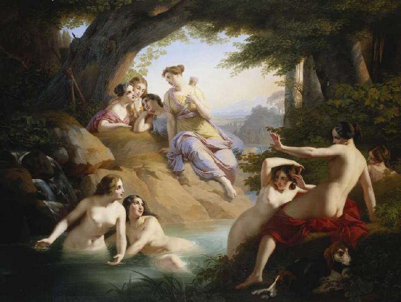 Diana und Nymphen beim Bade van Paul Emil Jacobs