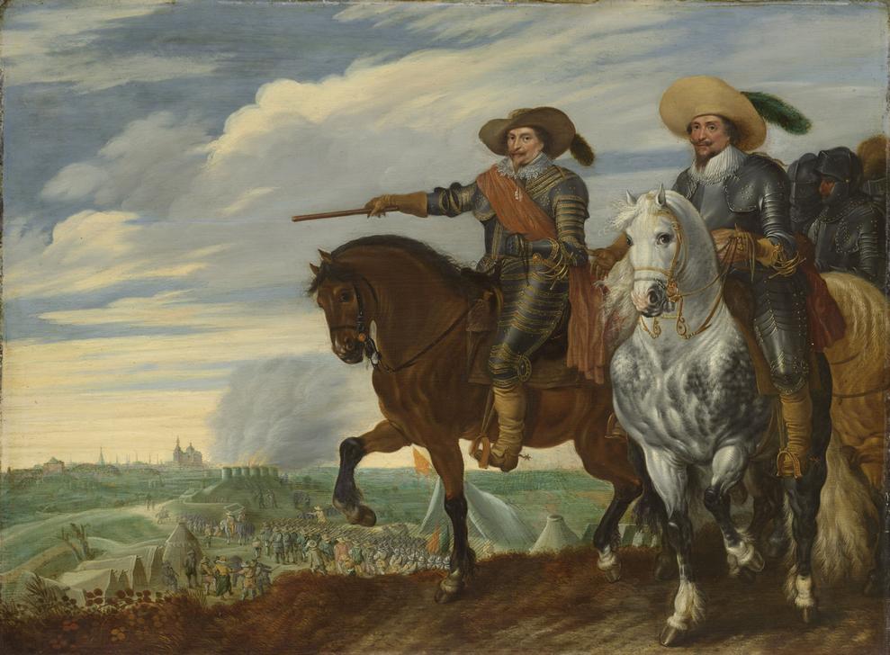 Friedrich Heinrich von Oranien und Ernst Casimir von Nassau bei der Belagerung von 's-Hertogenbosch van Pauwels I van Hillegaert
