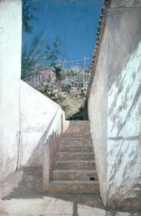 Steps in a Garden, Algeria van Pavel Aleksandrovich Bryullov