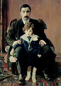Armand Franzewitsch Auber mit seinem Sohn van Pawel Nikolajewitsch Filonow