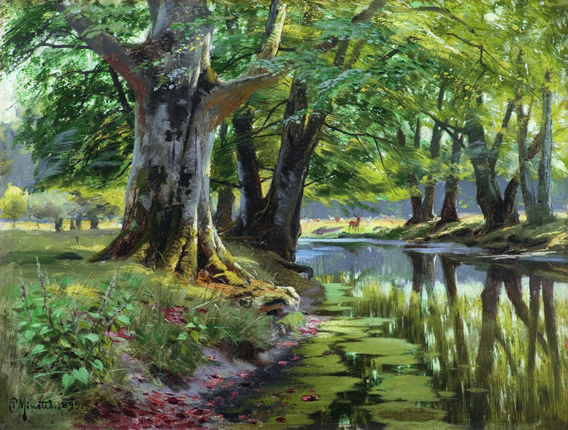 Summer at the Forest Stream van Peder Moensted