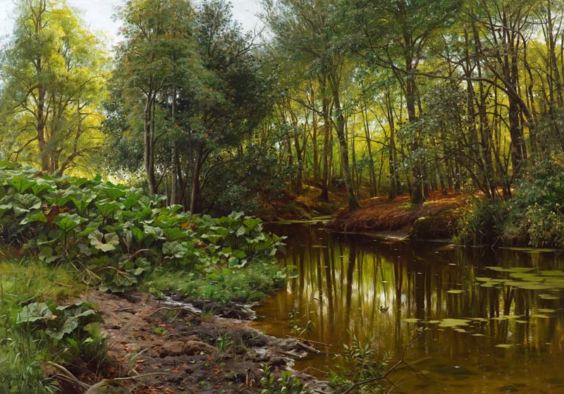 Summer's Day at the Forest Stream van Peder Moensted