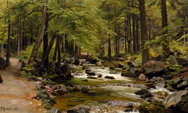 Forest Stream in Spring van Peder Moensted