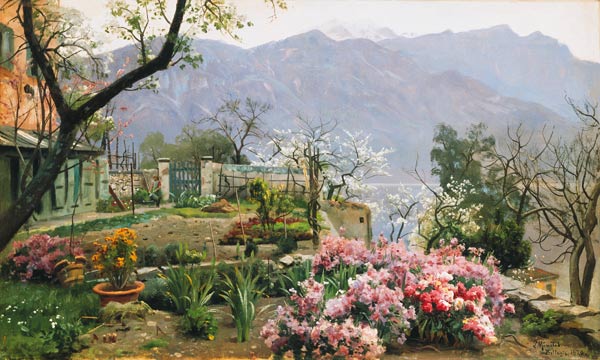 Blumengarten bei Bellagio. van Peder Moensted