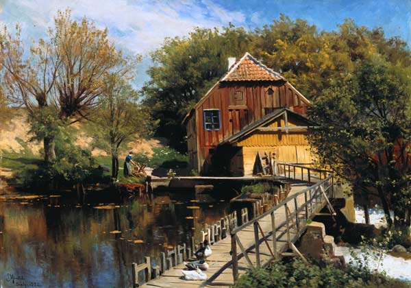 Wassermühle am Saeby-Fluss. van Peder Moensted
