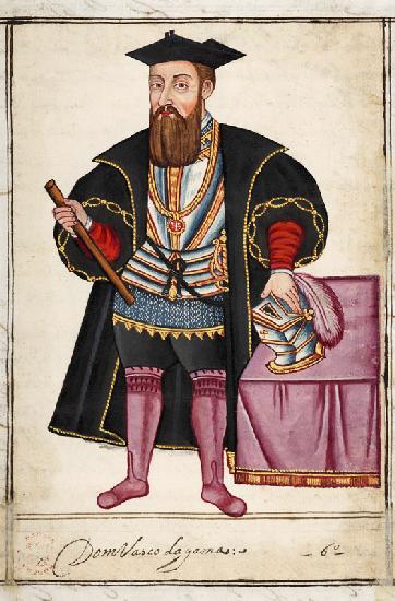 Sloane 197 f.18 Vasco da Gama (c.1469-1525), illustration from 'Historical Accounts of Portuguese Se