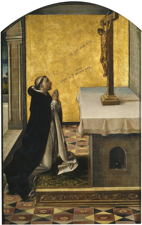Saint Peter Martyr at Prayer van Pedro Berruguete