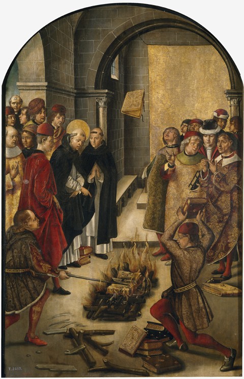 The Disputation between Saint Dominic and the Albigensians van Pedro Berruguete
