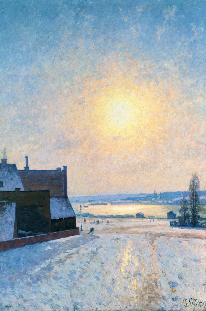 Sun and Snow, Scene from Stockholm van Per Ekstrom