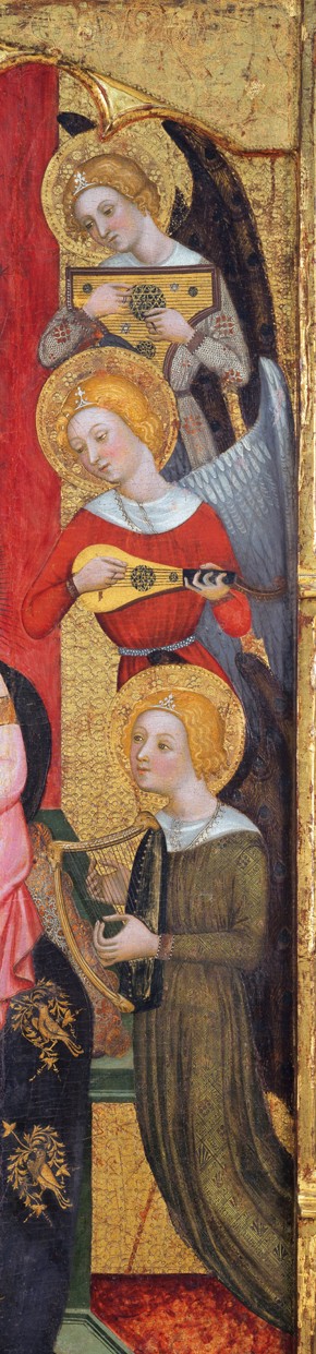 Madonna with Angels Playing Music (Detail) van Pere Serra