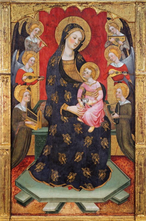 Madonna with Angels Playing Music van Pere Serra