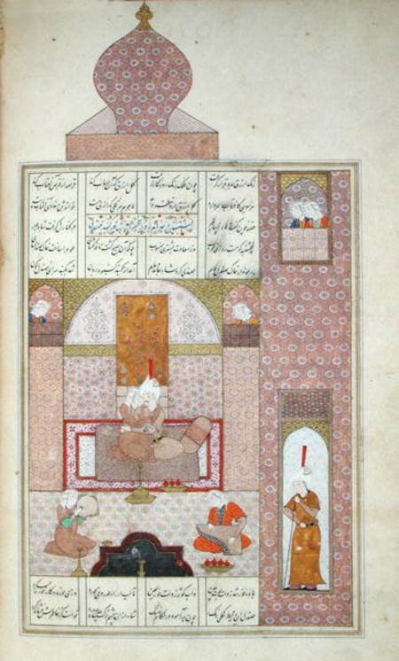 Ms D-212 fol.221b Bahram (420-28) Visits the Princess of Rum, illustration to 'The Seven Princesses' van Persian School