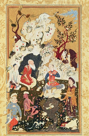 Prince visiting an Ascetic, from ''The Book of Love'', Safavid Dynasty van Persian School