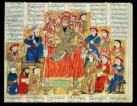 A Sultan and his Court, illustration from the 'Shahnama' (Book of Kings) van Persian School