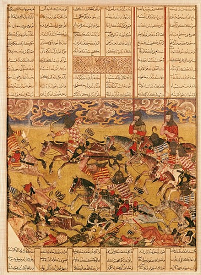 The Charge of the Cavaliers of Faramouz, illustration from the ''Shahnama'' (Book of Kings), Abu''l- van Persian School