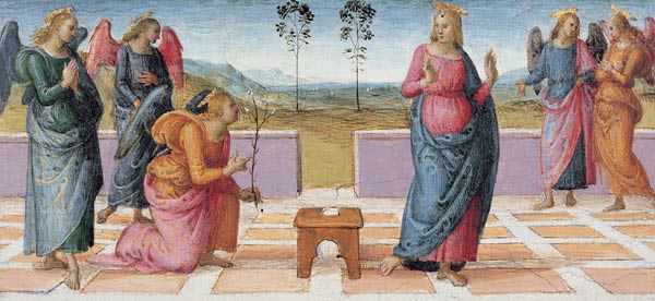 Perugino / Annunciation to Mary / Paint. van Perugino (eigentl. Pierto di Cristoforo Vanucci)