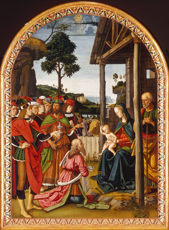 Adoration of Kings / Perugino / 1475 van Perugino (eigentl. Pierto di Cristoforo Vanucci)