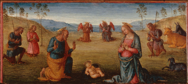 Adoration of the Child / Perugino van Perugino (eigentl. Pierto di Cristoforo Vanucci)