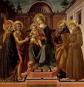 Maria mit dem Kind, umgeb. von den hll. Zeno, Johannes d.T., Antonius Abbas und Franziskus