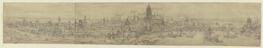 Ansicht von Frankfurt am Main im 17. Jahrhundert van Peter Becker