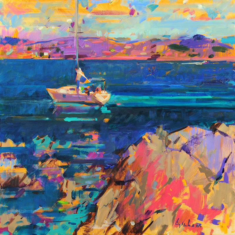 At Anchor, St Tropez Coast van Peter  Graham
