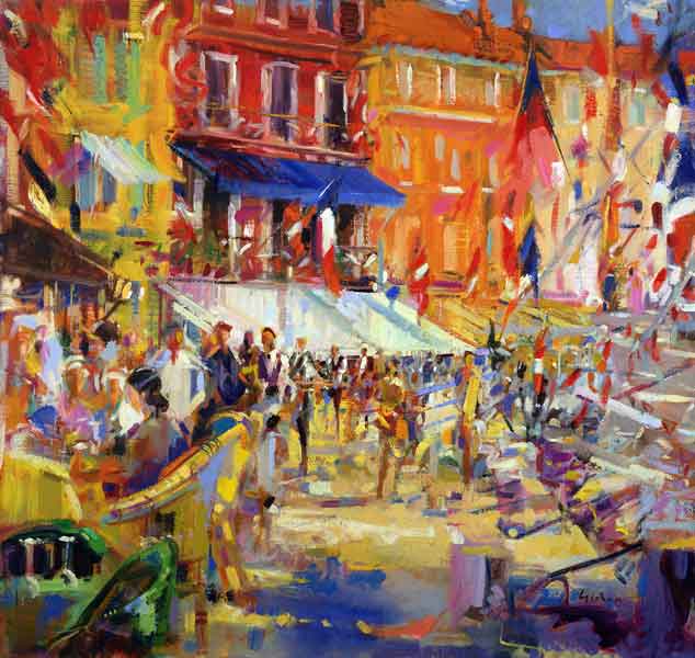 Port Promenade, Saint-Tropez (oil on canvas)  van Peter  Graham