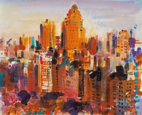 Upper Manhattan, 2000 (w/c on paper)  van Peter  Graham