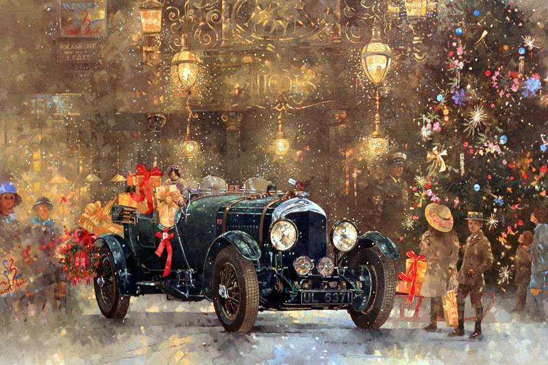 Christmas Bentley (oil on canvas)  van Peter  Miller