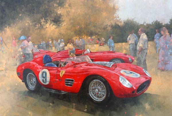 Ferrari, day out at Meadow Brook (oil on canvas)  van Peter  Miller