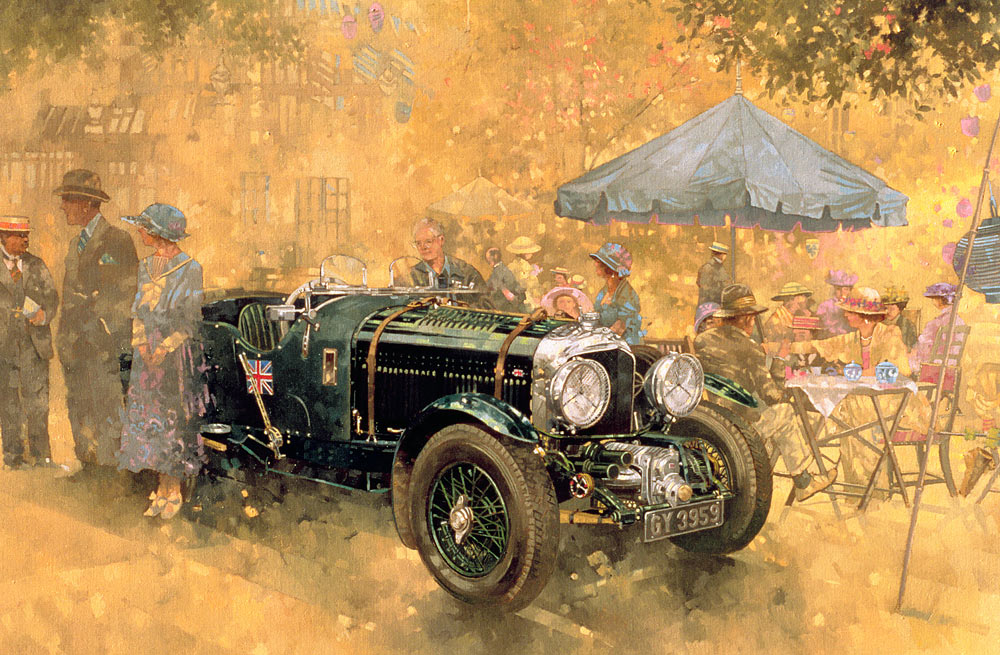 Garden Party with the Bentley (oil on canvas)  van Peter  Miller