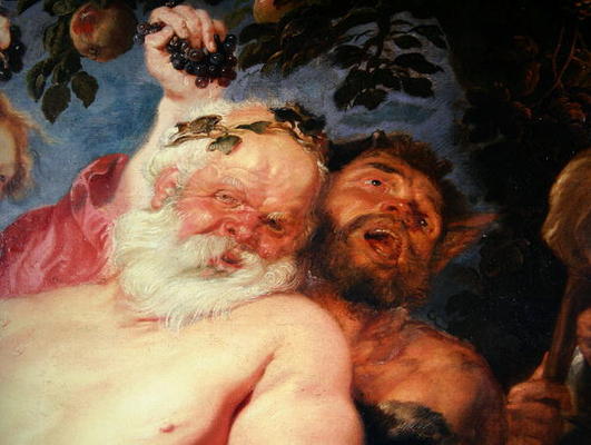 Drunken Silenus Supported by Satyrs, c.1620 (oil on canvas) (detail of 259760) van Peter Paul Rubens Peter Paul Rubens