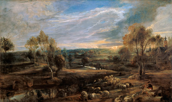 A Landscape with a Shepherd and his Flock van Peter Paul Rubens Peter Paul Rubens