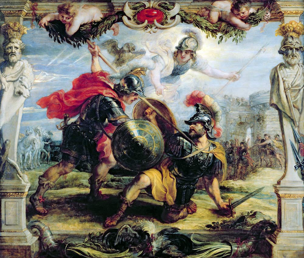 Achilles Defeating Hector, 1630-32 (oil on panel) van Peter Paul Rubens Peter Paul Rubens