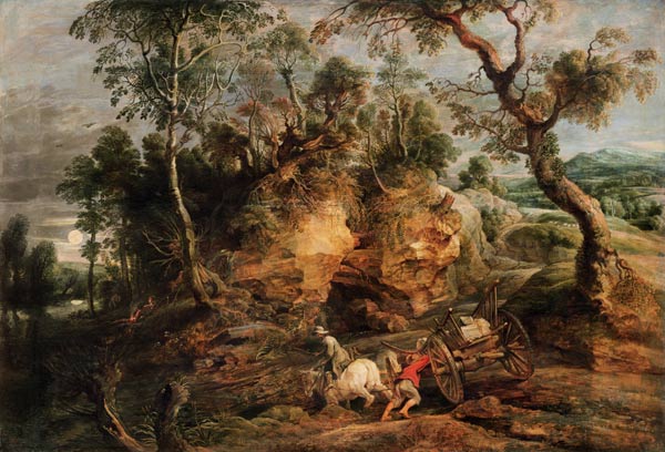 P.P.Rubens/ Das festgefahrene Fuhrwerk van Peter Paul Rubens Peter Paul Rubens
