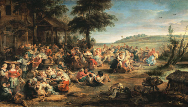 Die Kirmes (oder: Bauernhochzeit) van Peter Paul Rubens Peter Paul Rubens