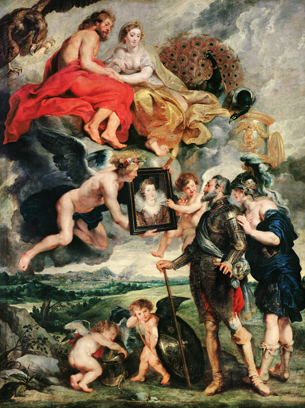 The Presentation of Her Portrait to Henry IV (The Marie de' Medici Cycle) van Peter Paul Rubens Peter Paul Rubens