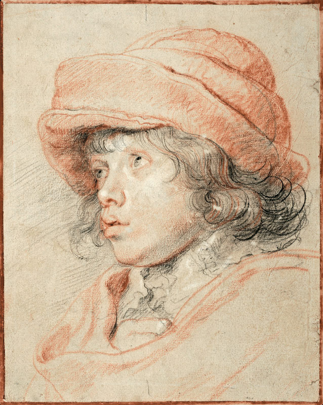 Rubens's Son Nicolaas Wearing a Red Felt Cap van Peter Paul Rubens Peter Paul Rubens