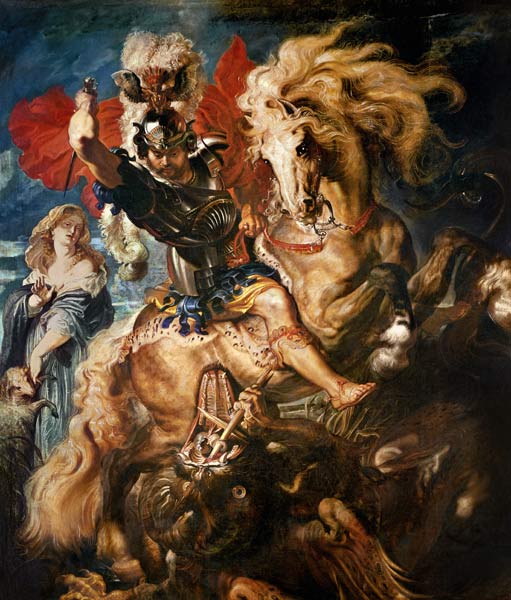 Der hl. Georg im Kampf mit dem Drachen van Peter Paul Rubens Peter Paul Rubens