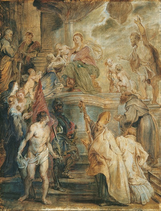 The Mystical Marriage of Saint Catherine van Peter Paul Rubens Peter Paul Rubens