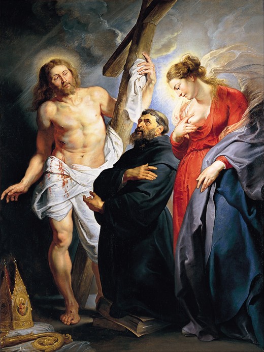 Saint Augustine Between Christ and the Virgin van Peter Paul Rubens Peter Paul Rubens